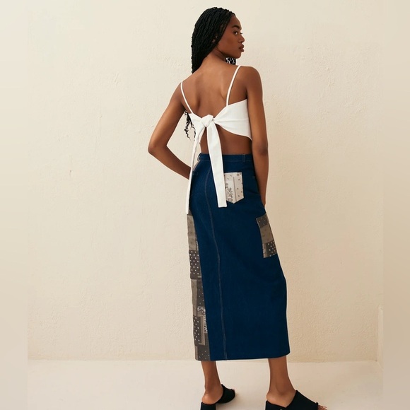 Hilary MacMillan White Linen Blend Handkerchief Tie Tank, BNWT, XL - Picture 3 of 10